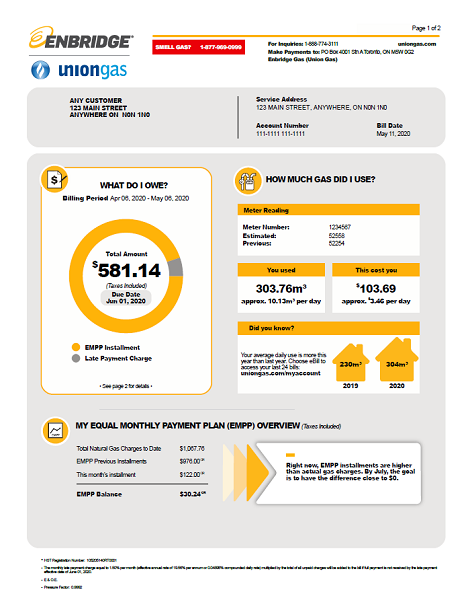 Screenshot of MyAccount Bill